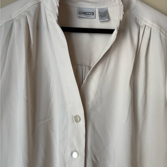 Chico's Elegant Cream Blouse - Picture 4 of 9